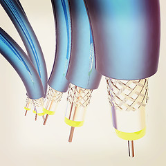 Image showing Cables for high tech connect. 3D illustration. Vintage style.