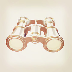 Image showing binoculars. 3D illustration. Vintage style.