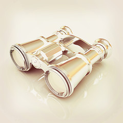 Image showing binoculars. 3D illustration. Vintage style.