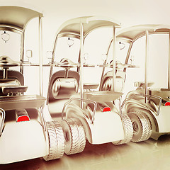 Image showing scooters. 3D illustration. Vintage style.