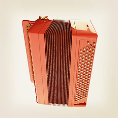 Image showing Musical icon instruments - bayan. 3D illustration. Vintage style