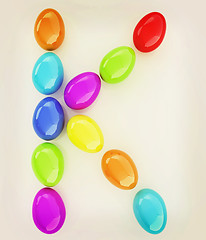 Image showing Alphabet from colorful eggs. Letter \