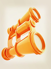 Image showing binoculars. 3D illustration. Vintage style.