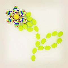 Image showing Eggs in the shape of a flower. Unique Design. 3D illustration. V