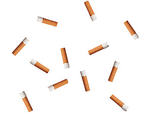 Image showing Smoked cigarettes isolated