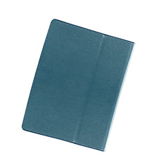 Image showing blue leather folio case for tablet