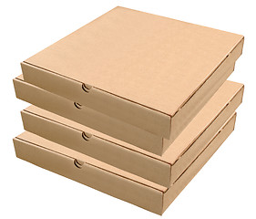 Image showing Pizza boxes isolated on white