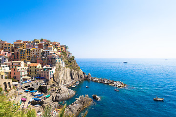 Image showing Manarola in Cinque Terre, Italy - July 2016 - The most eye-catch