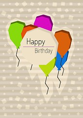 Image showing birthday poster with cornered balloons