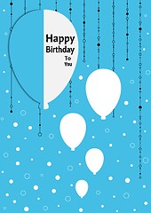Image showing birthday poster with splitted balloons