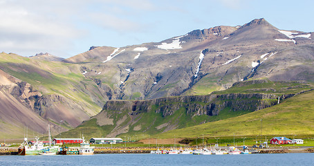 Image showing Grundarfjordur city near Kirkjufell mountain, Iceland.