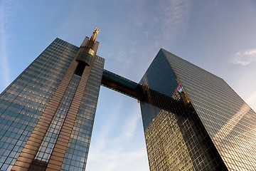 Image showing Skyscrapers against blue sky