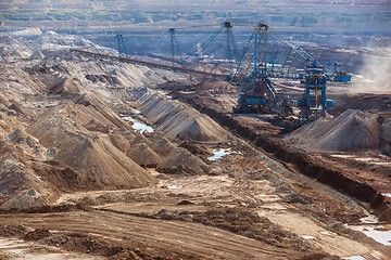 Image showing Large excavator machine in the mine