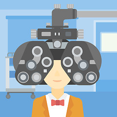 Image showing Patient during eye examination vector illustration