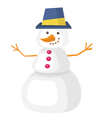 Image showing Funny snowman in hat vector illustration.