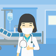 Image showing Doctor giving thumb up vector illustration.