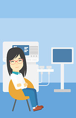 Image showing Female ultrasound doctor vector illustration.