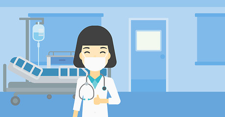 Image showing Doctor giving thumb up vector illustration.