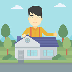 Image showing Real estate agent giving thumb up.