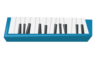 Image showing Top view of piano keyboard vector illustration.