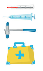 Image showing Various medical equipment vector illustration.