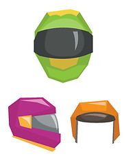 Image showing Motorbike classic helmets vector illustration.