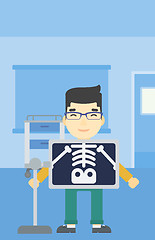 Image showing Patient during x ray procedure vector illustration