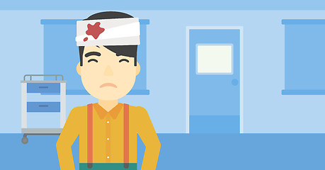 Image showing Man with injured head vector illustration.