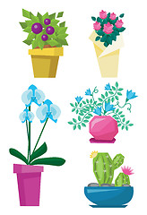 Image showing Variety of colorful flowers vector illustration.