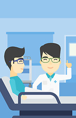 Image showing Doctor visiting patient vector illustration.