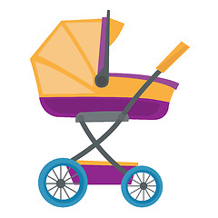 Image showing Colourful baby carriage vector illustration.