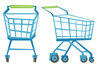 Image showing Empty shopping carts vector illustration.