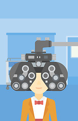 Image showing Patient during eye examination vector illustration