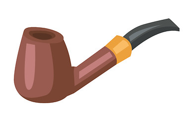 Image showing Wooden smoking pipe vector illustration.