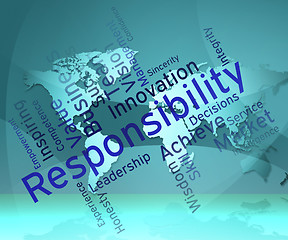 Image showing Responsibility Words Means Obligations Duties And Responsibiliti