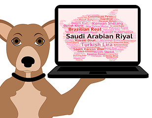 Image showing Saudi Arabian Riyal Shows Foreign Currency And Coin