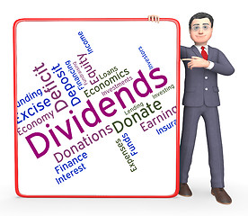 Image showing Dividends Word Represents Stock Market And Yield