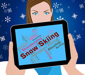 Image showing Snow Skiing Indicates Winter Sport And Skis