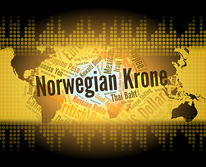 Image showing Norwegian Krone Shows Exchange Rate And Foreign