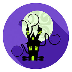 Image showing Halloween House Icon Represents Trick Or Treat And Apartment