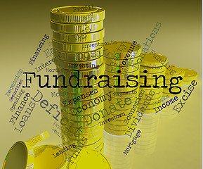 Image showing Fundraising Word Represents Financial Donation And Supporter