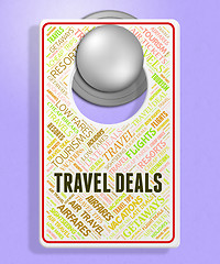 Image showing Travel Deals Represents Holiday Discount And Sign