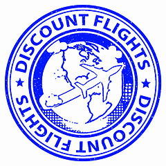 Image showing Discount Flights Means Bargains Reduction And Fly