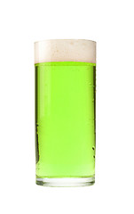 Image showing Glass of green beer