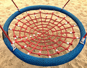 Image showing Set of net crawl constructions on kids playground