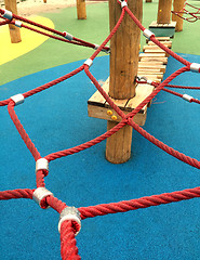 Image showing Set of net crawl constructions on kids playground