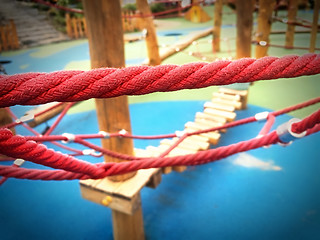 Image showing Set of net crawl constructions on kids playground