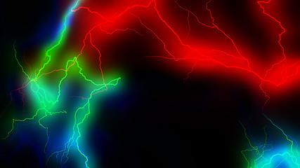 Image showing Colourful energy discharge 3d rendering