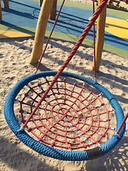 Image showing Set of net crawl constructions on kids playground