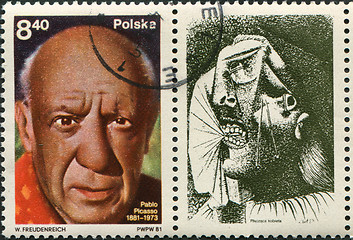 Image showing Poland - circa 1981: a stamp Poland circa 1981, dedicated to Pablo Picasso\'s birth centenary, circa 1981